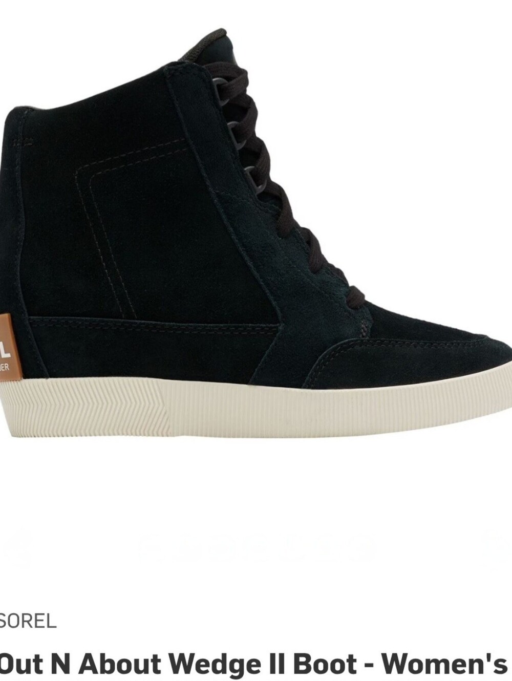 Sorel Out & About Wedge 2 Black Suede Bootie Sz 9.5. Waterproof Sporty
